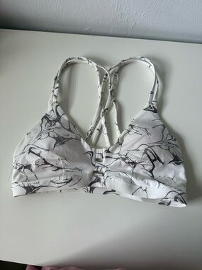 Hurley White Marble Print strappy bikini top